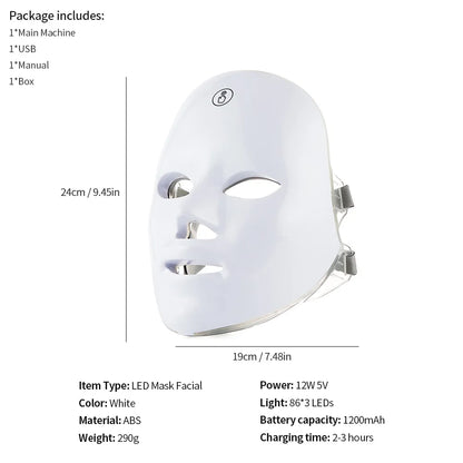 7-Colors LED Skin Therapy Mask